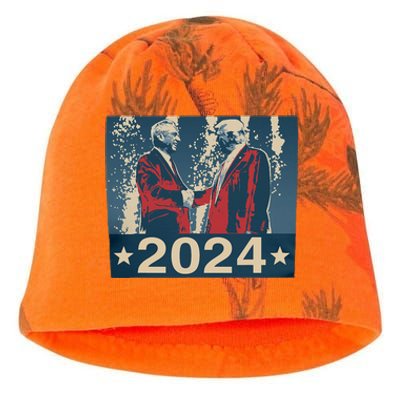 Retro Trump Kennedy President 2024 Election Republican Kati - Camo Knit Beanie