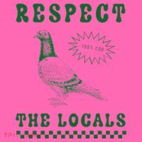 Respect The Local Pigeon Funny Retro Silly Pigeons Lover Stripe Pom Pom Beanie