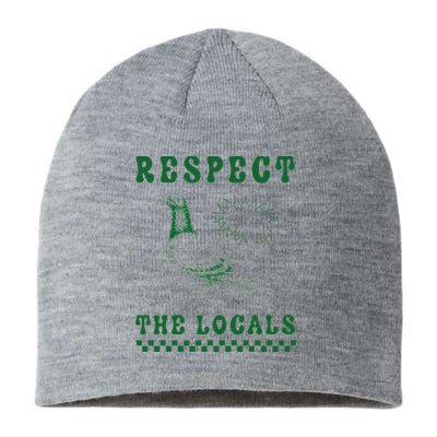 Respect The Local Pigeon Funny Retro Silly Pigeons Lover Sustainable Beanie