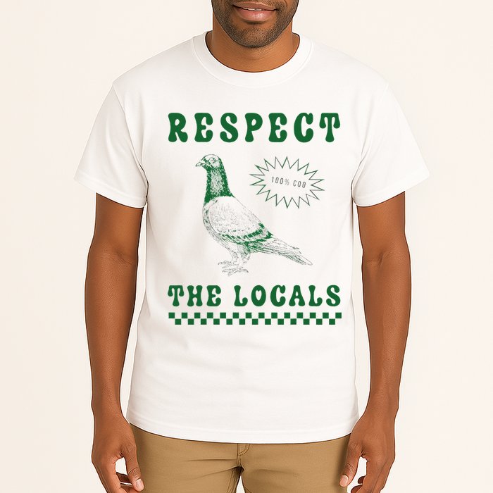Respect The Local Pigeon Funny Retro Silly Pigeons Lover Tall T-Shirt
