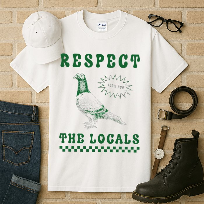 Respect The Local Pigeon Funny Retro Silly Pigeons Lover Tall T-Shirt