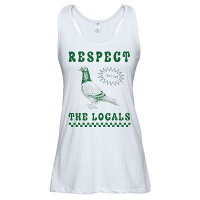 Respect The Local Pigeon Funny Retro Silly Pigeons Lover Ladies Essential Flowy Tank