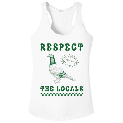 Respect The Local Pigeon Funny Retro Silly Pigeons Lover Ladies PosiCharge Competitor Racerback Tank