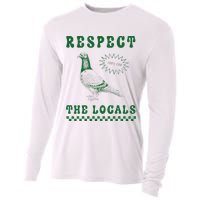 Respect The Local Pigeon Funny Retro Silly Pigeons Lover Cooling Performance Long Sleeve Crew