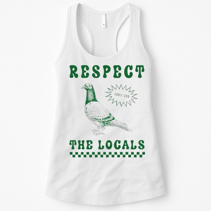 Respect The Local Pigeon Funny Retro Silly Pigeons Lover Womens Tank Top