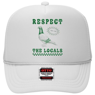 Respect The Local Pigeon Funny Retro Silly Pigeons Lover Trucker Hat