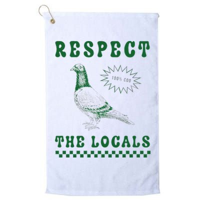 Respect The Local Pigeon Funny Retro Silly Pigeons Lover Golf Towel