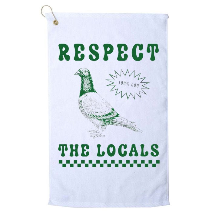 Respect The Local Pigeon Funny Retro Silly Pigeons Lover Golf Towel