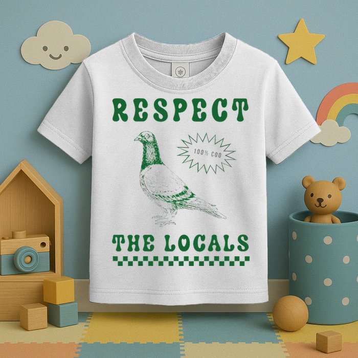 Respect The Local Pigeon Funny Retro Silly Pigeons Lover Toddler T-Shirt