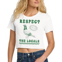 Respect The Local Pigeon Funny Retro Silly Pigeons Lover Crop Top