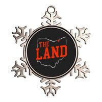 Retro The Land Cleveland Ohio Travel Souvenir Metallic Star Ornament