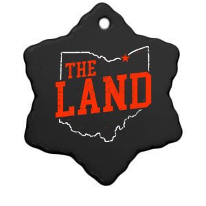 Retro The Land Cleveland Ohio Travel Souvenir Ceramic Star Ornament