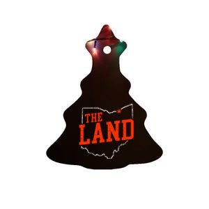 Retro The Land Cleveland Ohio Travel Souvenir Ceramic Tree Ornament