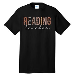 Reading Teacher Leopard Appreciation For Work Tall T-Shirt