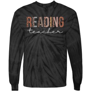 Reading Teacher Leopard Appreciation For Work Tie-Dye Long Sleeve Shirt