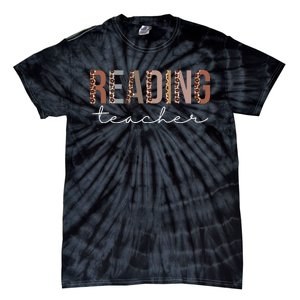 Reading Teacher Leopard Appreciation For Work Tie-Dye T-Shirt