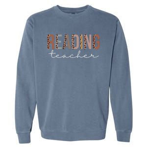 Reading Teacher Leopard Appreciation For Work Garment-Dyed Sweatshirt