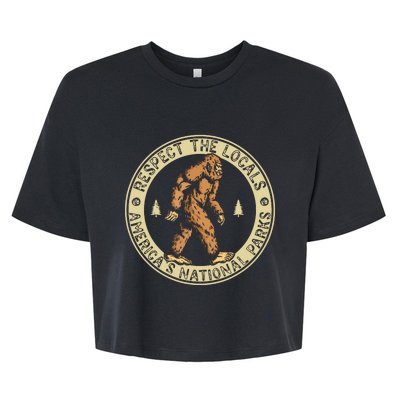 Respect The Locals Bigfoot Sasquatch American National Parks Bella+Canvas Jersey Crop Tee