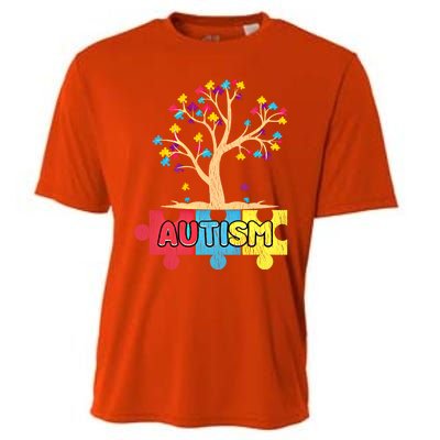 Retro Tree Life Autism Awareness Month Family Matching Gift Cooling Performance Crew T-Shirt