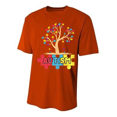 Retro Tree Life Autism Awareness Month Family Matching Gift Performance Sprint T-Shirt