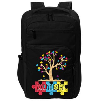 Retro Tree Life Autism Awareness Month Family Matching Gift Impact Tech Backpack