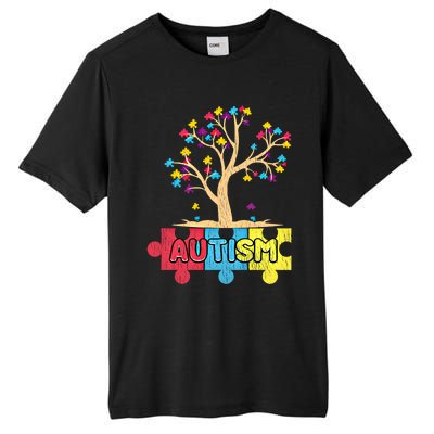 Retro Tree Life Autism Awareness Month Family Matching Gift Tall Fusion ChromaSoft Performance T-Shirt