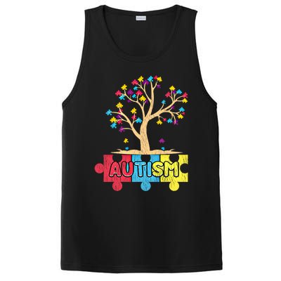 Retro Tree Life Autism Awareness Month Family Matching Gift PosiCharge Competitor Tank