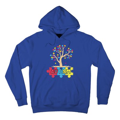 Retro Tree Life Autism Awareness Month Family Matching Gift Hoodie