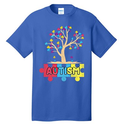 Retro Tree Life Autism Awareness Month Family Matching Gift Tall T-Shirt