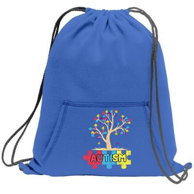 Retro Tree Life Autism Awareness Month Family Matching Gift Sweatshirt Cinch Pack Bag