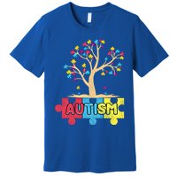 Retro Tree Life Autism Awareness Month Family Matching Gift Premium T-Shirt