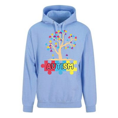 Retro Tree Life Autism Awareness Month Family Matching Gift Unisex Surf Hoodie