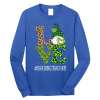 Reading Teacher Love St Patricks Day Gnome Leopard Shamrock Gift Long Sleeve Shirt