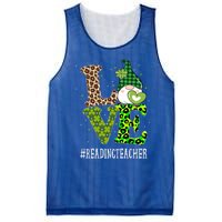 Reading Teacher Love St Patricks Day Gnome Leopard Shamrock Gift Mesh Reversible Basketball Jersey Tank