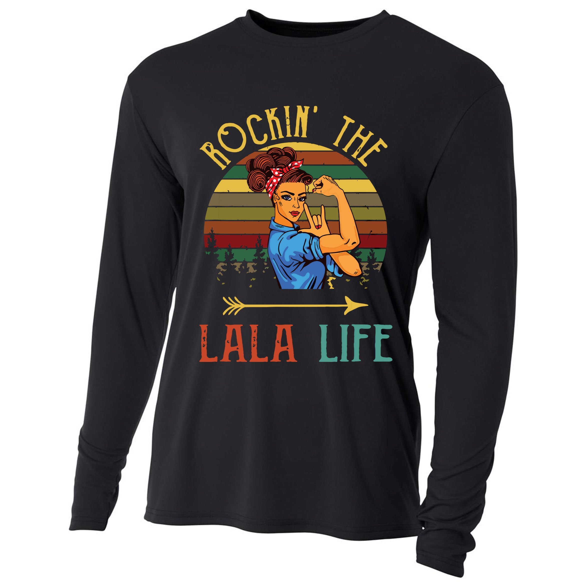 Rockin The Lala Life Grandparents Day For Lala Cooling Performance Long Sleeve Crew