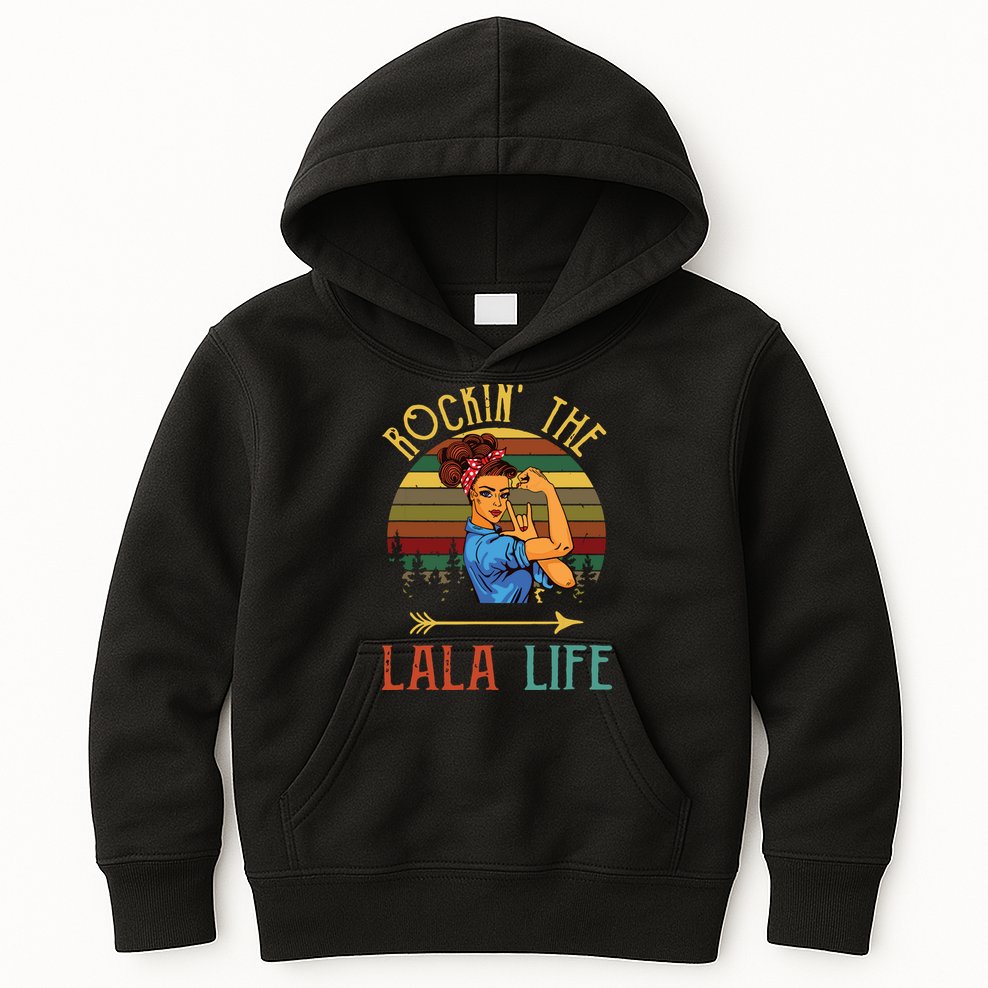 Rockin The Lala Life Grandparents Day For Lala Kids Hoodie