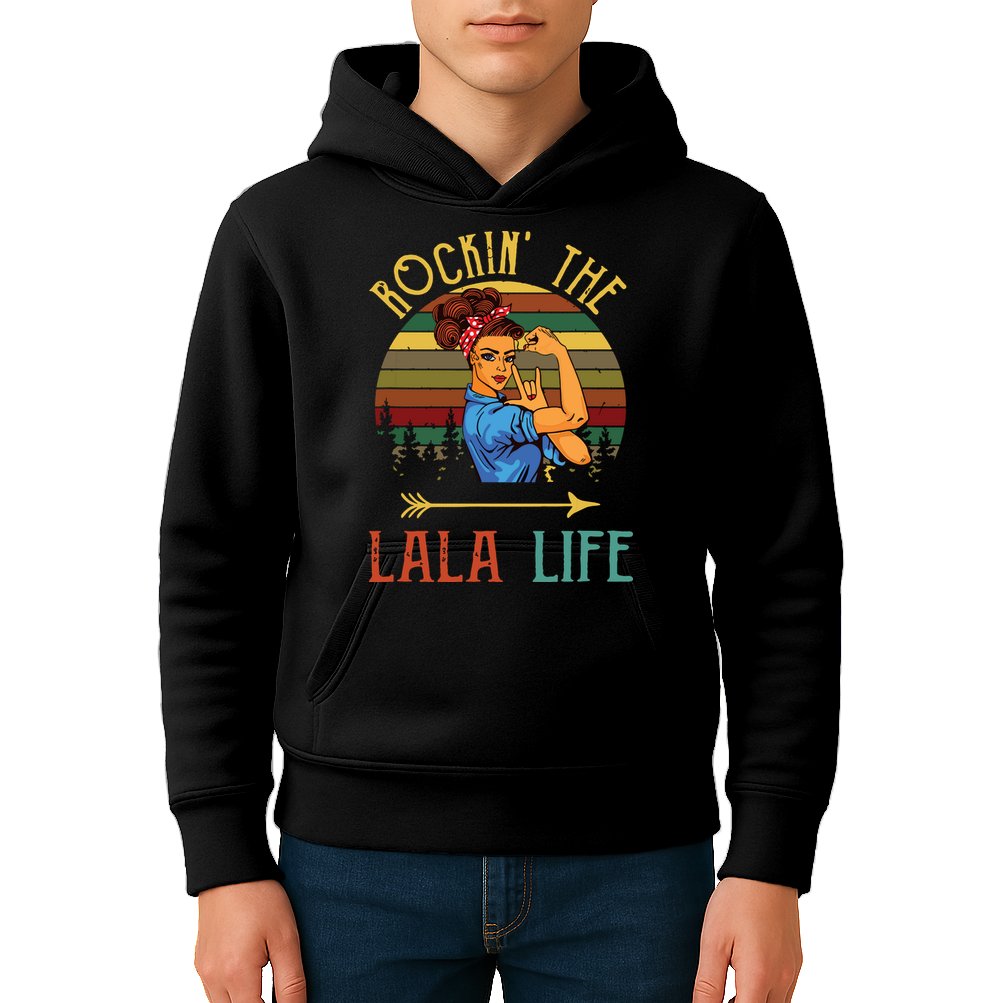 Rockin The Lala Life Grandparents Day For Lala Kids Hoodie