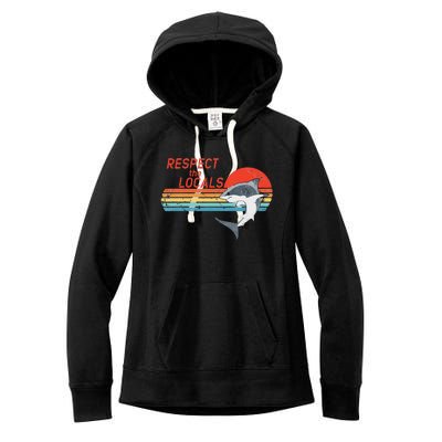 Respect the Locals White Shark Women's Fleece Hoodie