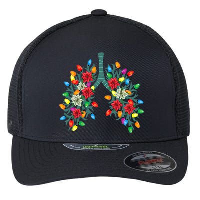 Respiratory Therapy Lung Christmas Light Therapist Funny RN Flexfit Unipanel Trucker Cap