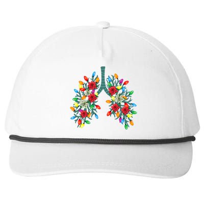 Respiratory Therapy Lung Christmas Light Therapist Funny RN Snapback Five-Panel Rope Hat