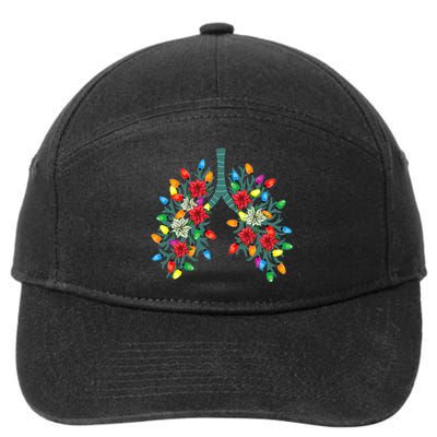 Respiratory Therapy Lung Christmas Light Therapist Funny RN 7-Panel Snapback Hat