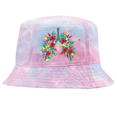 Respiratory Therapy Lung Christmas Light Therapist Funny RN Tie-Dyed Bucket Hat