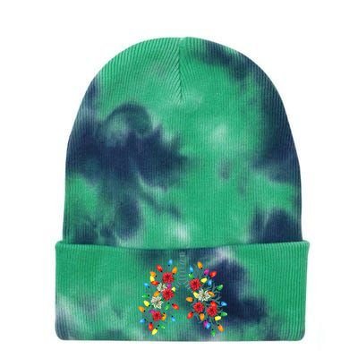 Respiratory Therapy Lung Christmas Light Therapist Funny RN Tie Dye 12in Knit Beanie