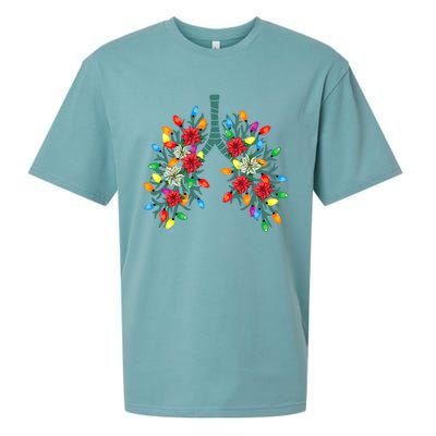 Respiratory Therapy Lung Christmas Light Therapist Funny RN Sueded Cloud Jersey T-Shirt