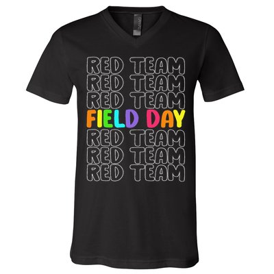 Red Team Let The Games Begin 2025 Field Day Spirit Squad V-Neck T-Shirt