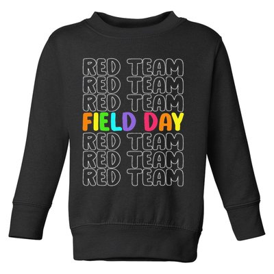 Red Team Let The Games Begin 2025 Field Day Spirit Squad Toddler Sweatshirt