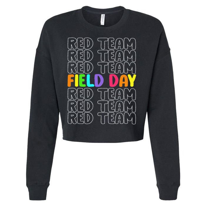 Red Team Let The Games Begin 2025 Field Day Spirit Squad Cropped Pullover Crew