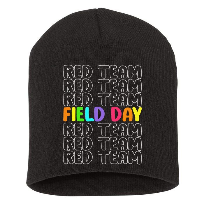 Red Team Let The Games Begin 2025 Field Day Spirit Squad Short Acrylic Beanie