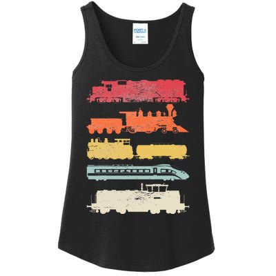 Retro Trains Lovers Vintage Railroad Train Christmas Ladies Essential Tank