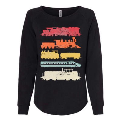 Retro Trains Lovers Vintage Railroad Train Christmas Womens California Wash Sweatshirt